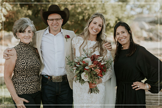 Celebrations By Hayley with bride and groom